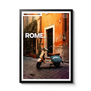 Rome, Italy Travel Poster, Vintage Italian Photography Wall Art, Postcard, Retro Tourism Print, Home Decor Gift Idea