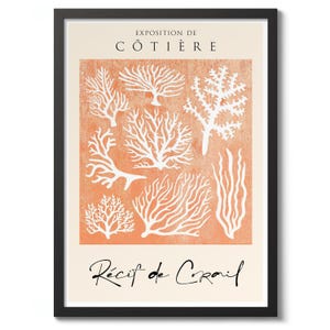 Coral Reef Print, Vintage Illustration Poster, Sea Botanical Wall Art Decor, Gift