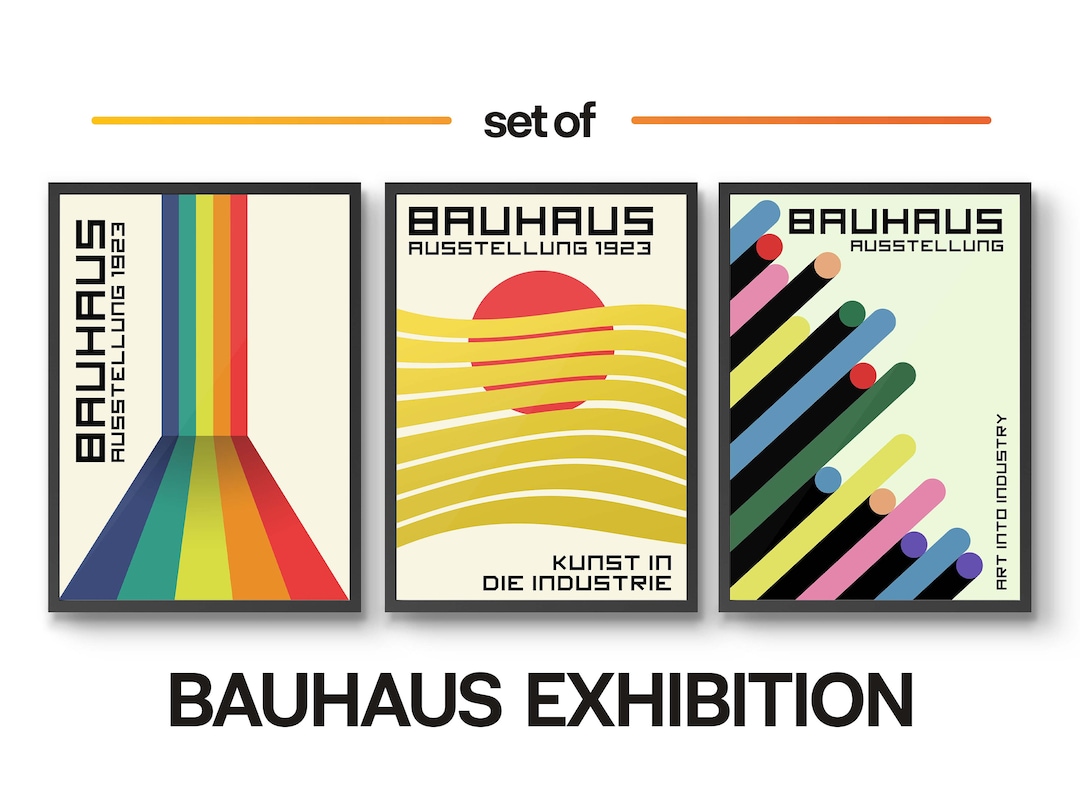 Bauhaus 1923 Art Exhibition Set of 3 Prints, Bauhaus Poster Wall Art ...
