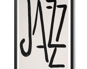 Jazz by Henri Matisse, Black and White Music Print Poster, Jazz Art Decor, Typography Wall Art, Gift