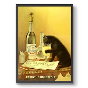 Absinthe Bourgeois Poster, Vintage Bar & Kitchen Print, Alcohol Advertisement, liquor Beer Gin , Gift Idea Framed Retro, A6 A5 A4 A3 A2 A1