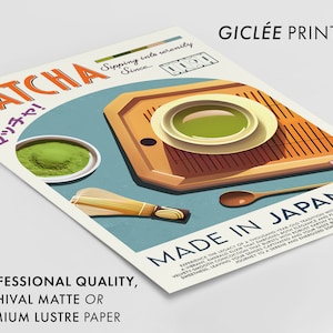 Matcha-poster, mattryck, modern köksinredning, japansk mat, kocktryck, barkonst, retro väggkonst, Japan, inramad A6 A5 A4 A3 A2 A1 bild 3