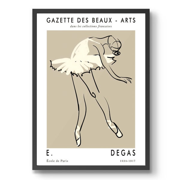 Gazette des Beaux Poster, Ballet Art Magazine Print, Vintage French Abstract Minimalist Gift Idea, Line Art framed A6 A5 A4 A3 A2 A1