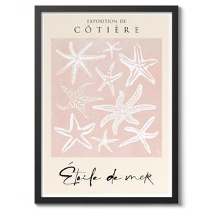 Starfish Print, Vintage Illustration Poster, Nature Decor, Wall Art Gift