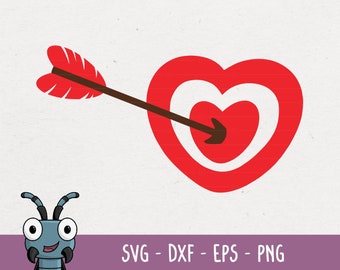 Cupids target svg, cupid svg,  valentines day svg, arrow svg, heart svg, digital download,  target practice cutting file