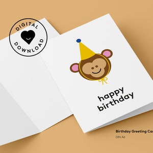 PRINTABLE Happy Birthday Card | Gender Neutral Baby Card | Birthday Card for Kids | Instant Download Card | Minimal Birthday Card