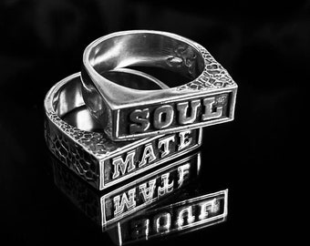 Soul Mate Rings/Men Rings/925 Sterling Silver/Friendship Love Ring/Unisex Ring/Personalized Ring /Rings Set/For Her Him