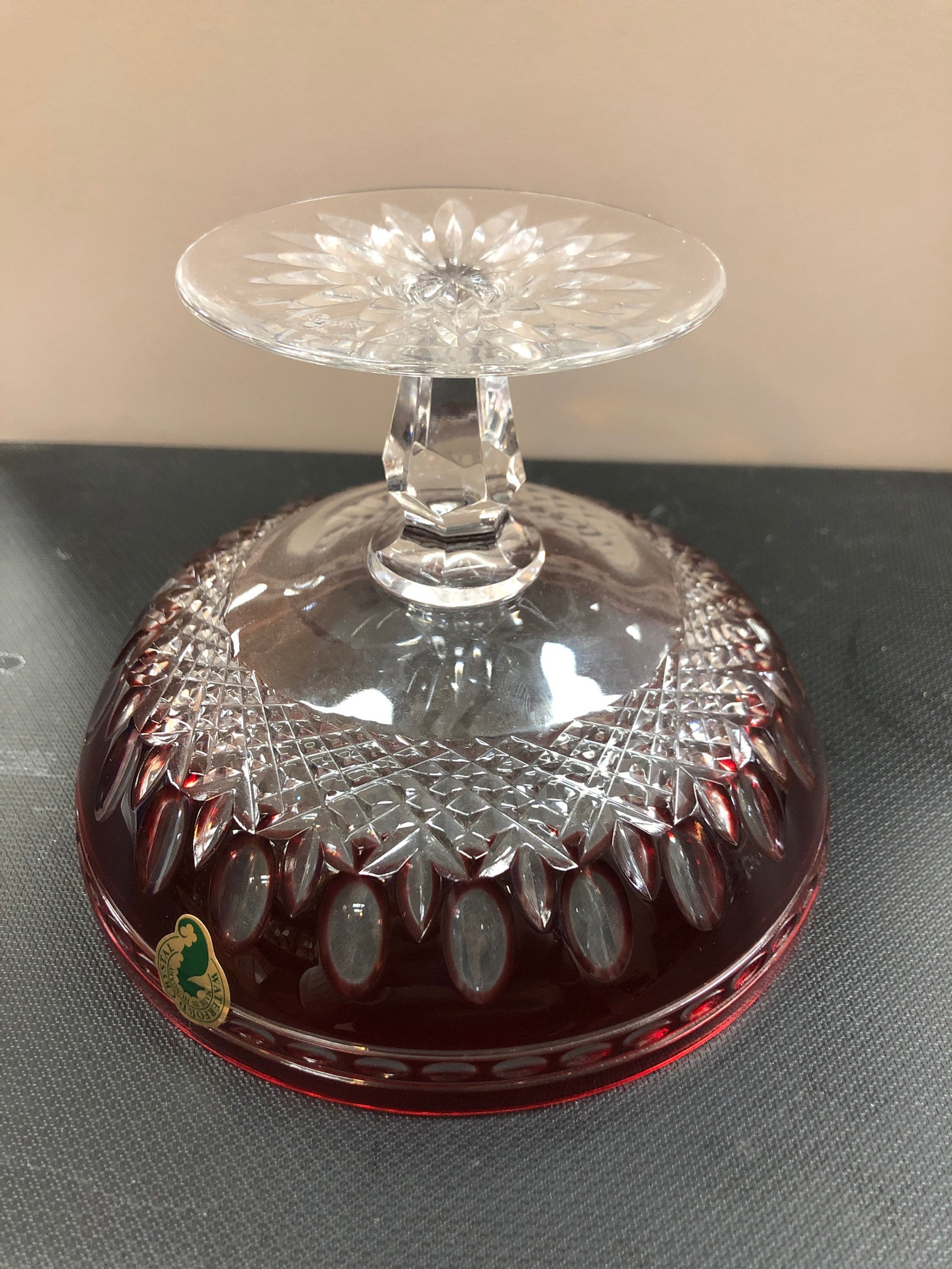 Extra Large Waterford Crystal Ruby Red Clarendon Footed Etsy