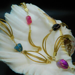 Capim Dourado armband met diverse gekleurde edelstenen afbeelding 2