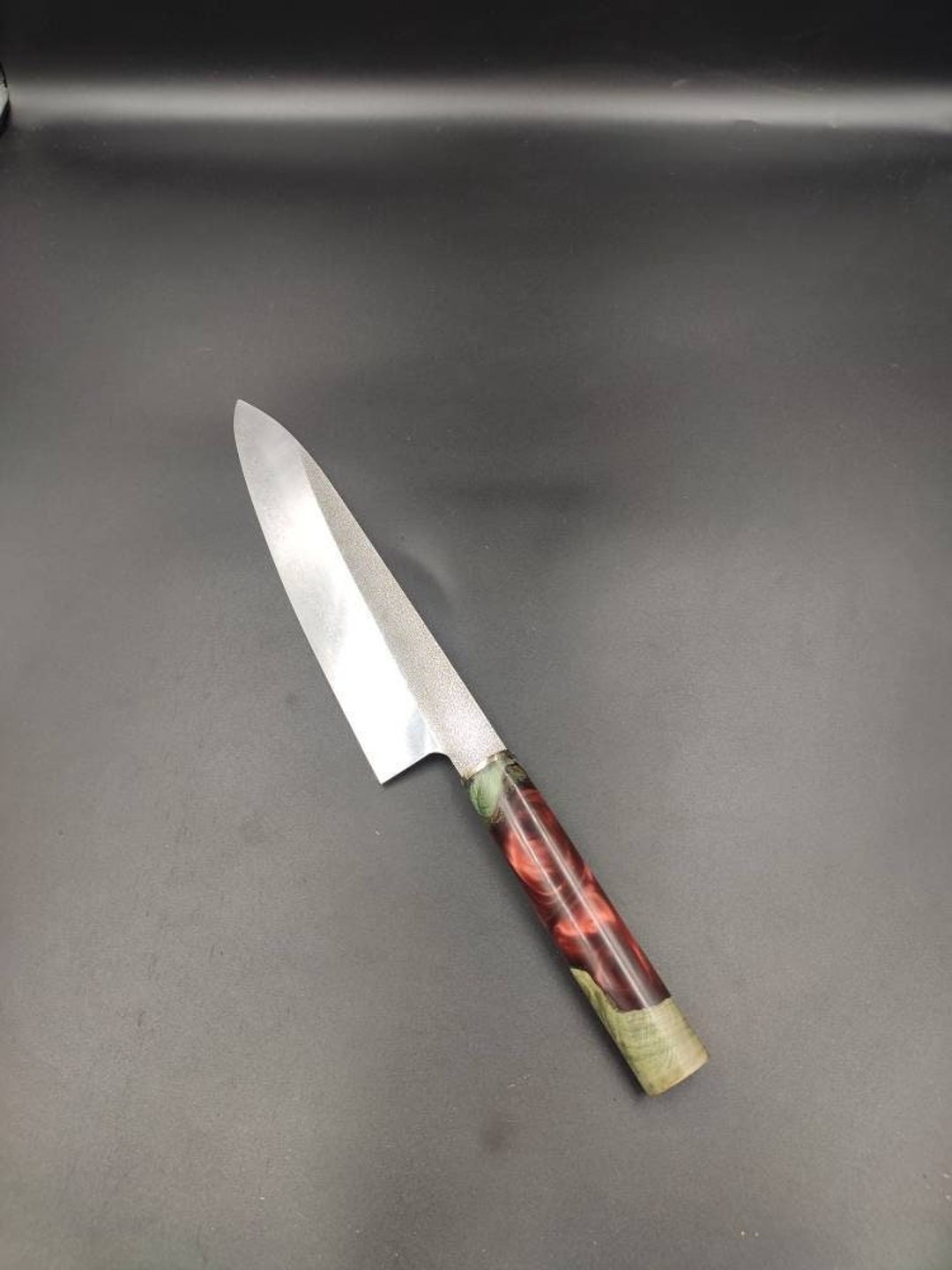 Custom Gyuto Japanese Chef Knife Stabilized Maple Burl & Etsy