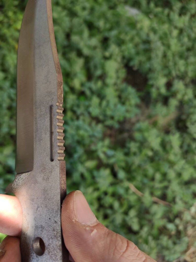 N690 Military Blade Tactical Knife Blank With Jimping Heat Etsy
