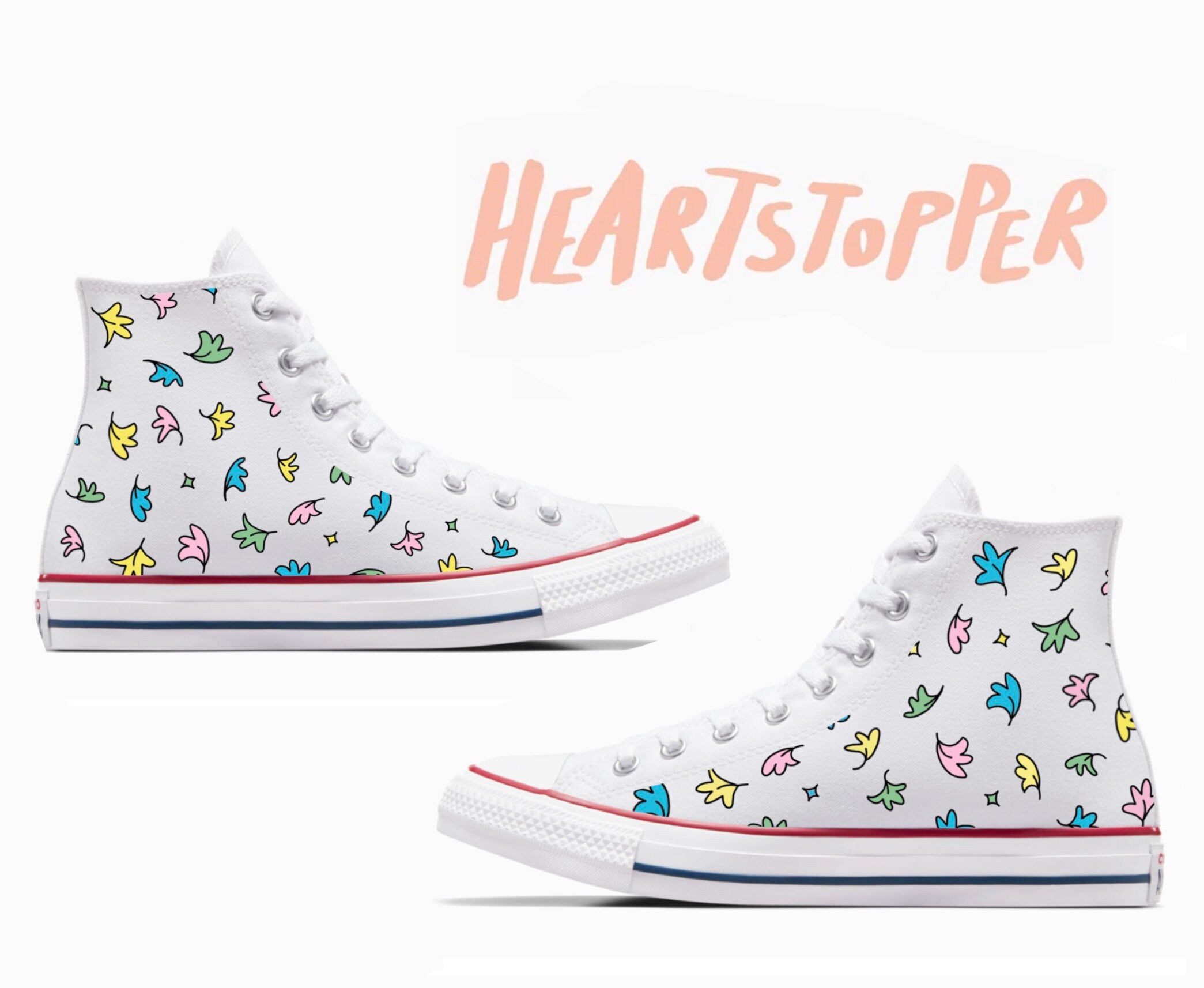 Heartstopper Leaves Custom Painted Converse Etsy