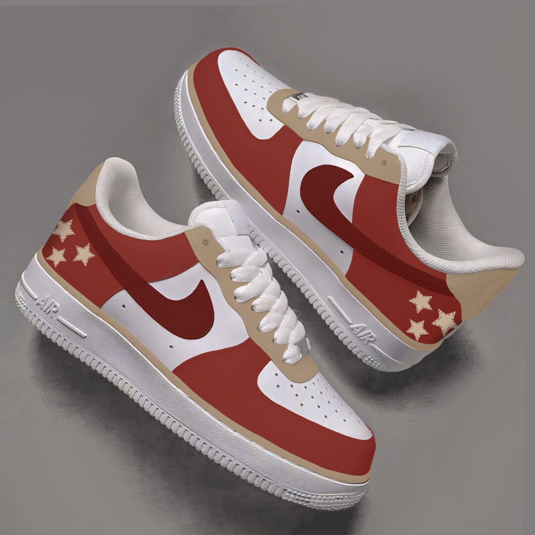 Red Inspired Custom Hand-painted Air Force 1 - Etsy