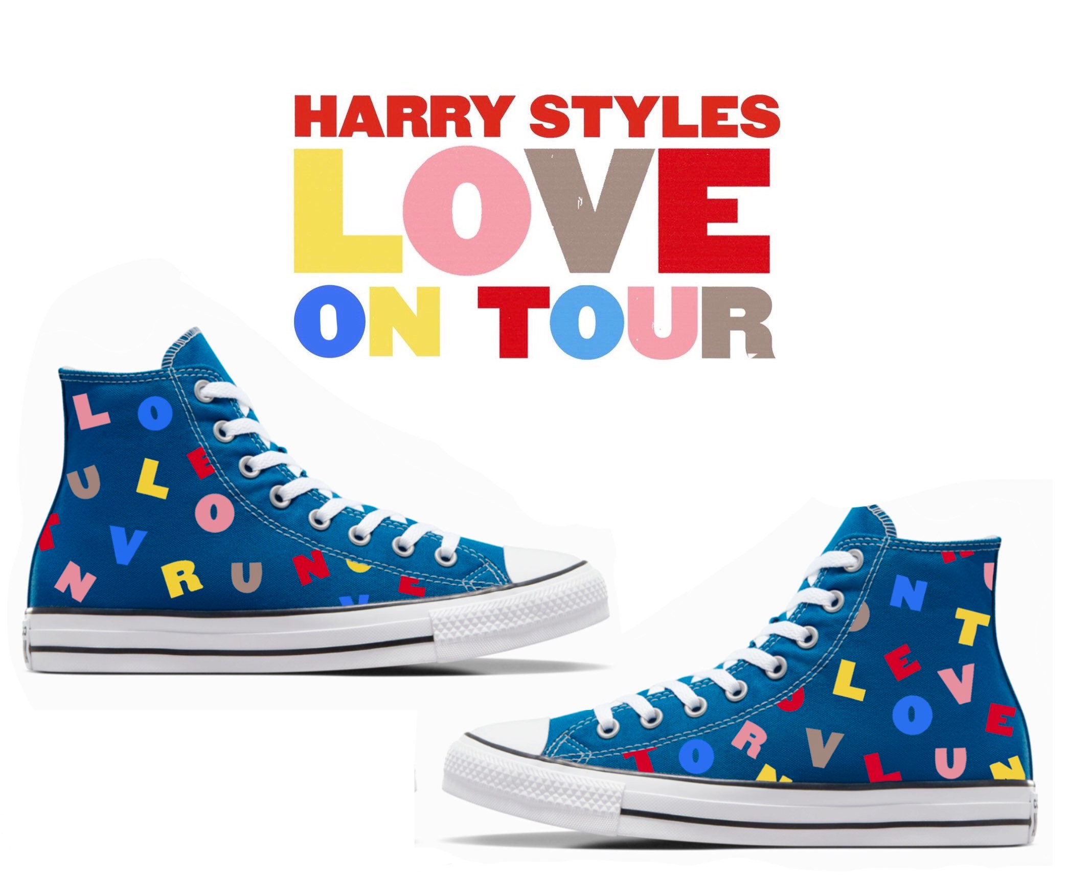 Maryanne Jones overschrijving japon Love on Tour Harry Styles Custom Converse - Etsy