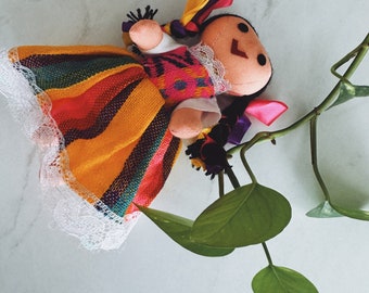 Handgemaakte Mexicaanse Lele-pop | Katoenen lappenpop van 5 inch