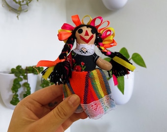 Handgemaakte Mexicaanse Lele-pop | Traditionele lappenpop, 5 inch