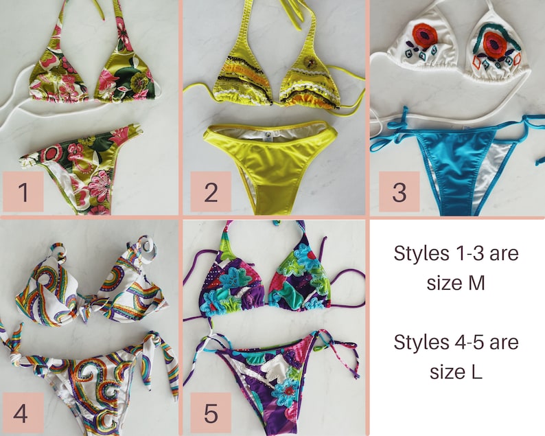Brazilian Bikini: Trendy Triangle Swimsuit, Various Prints - Etsy