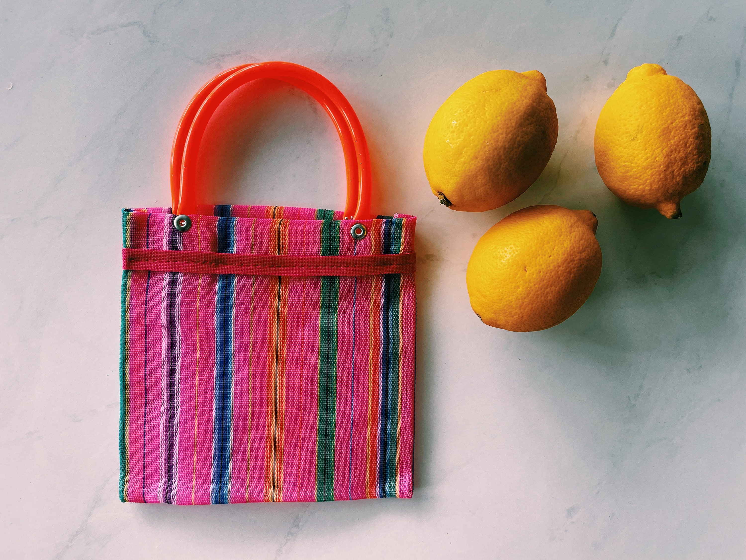 Mini Mexican Plastic Candy Bag | Striped Market Purse 7x7 In - Etsy