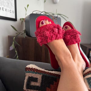 Handmade Red Macrame Sandals | Mexican Boho Footwear
