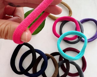 Handmade Elastic Hair Ties | Solid Color Variety Pack