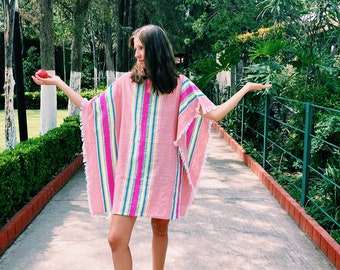Vestido/Cubrebos de playa de algodón mexicano bordado