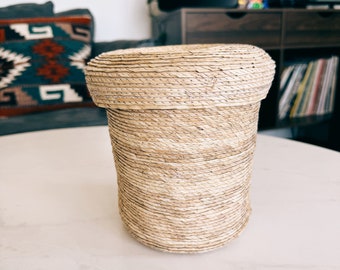 Handwoven Mexican Straw Basket | Home Decor | Rustic Home Decor | Eco Friendly Storage | Boho Chic Basketry | Unique Handmade Artisan Craft