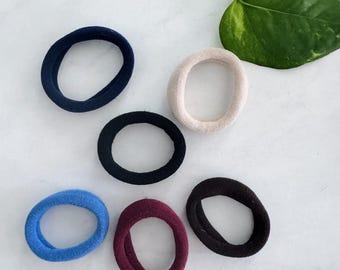 Handmade Solid Color Elastic Hair Ties | Creaseless Variety Pack