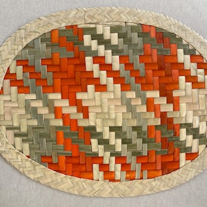 Mexican Palm Straw Placemats SET OF 2 | Mexican Decor | Palm leaf placemat | handmade placemat | decorative placemat | colorful placemat