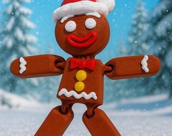 3D Printed Gingerbread Man Figurine: Festive Christmas Decor