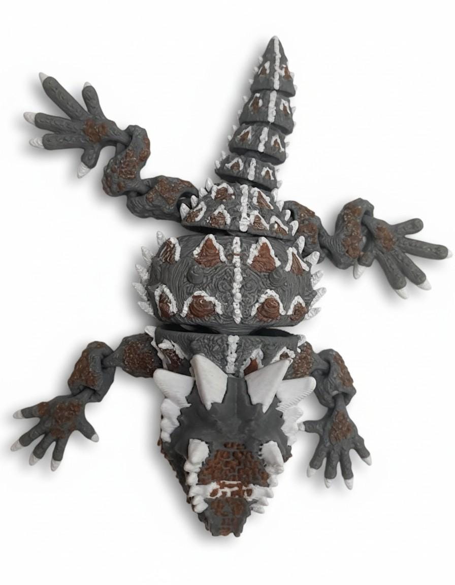 Horned Lizard 3D Print – Texas Horny Toad Figurine – Articulated