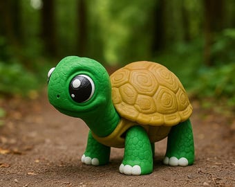 3D Printed Turtle Figurine – PLA Plastic Reptile Decor