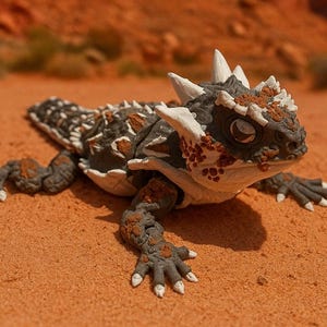 Horned Lizard 3D Print – Texas Horny Toad Figurine – Articulated Desert Reptile Model