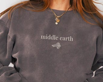 Middle Earth Comfort Colors Bookish Sweatshirt, Hobbitcore Reading Shirt, Book Lover Gift, Geek Gift, Unisex