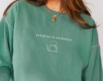 Potatoes and Molasses Comfort Colors Sweatshirt, Over the Garden Wall, Wirt and Greg Minimalist Shirt, Halloween Harvest Festival, Unisex