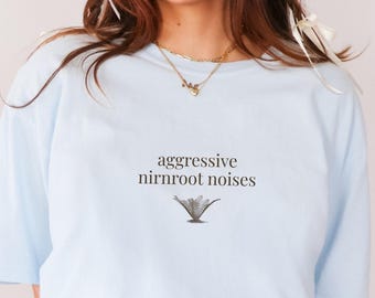 Aggressive Nirnroot Noises Comfort Colors Shirt, Minimalist Design, Videogame Tshirt, Funny Gift for Gamers, Fantasy Lover Shirt, Unisex