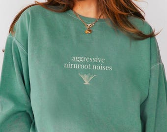 Aggressive Nirnroot Noises Comfort Colors Sweatshirt, Minimalist Design, Videogame Shirt, Funny Gift for Gamers, Fantasy Lover Shirt, Unisex