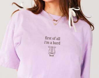 RPG Bard Class Comfort Colors Shirt, Tabletop RPG, I'm a Delight Meme Shirt, Unisex