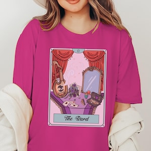 Camiseta de cartas del tarot con inventario de personajes de bardo, lanzador de conjuros musicales, juegos de rol de mesa, Dungeons & Dragons, juego de rol de mesa unisex