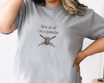 RPG Paladin Class Comfort Colors Shirt, Tabletop RPG, I'm a Delight Meme Shirt, Unisex