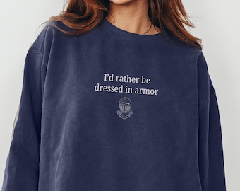 Medieval Knight Armor Comfort Colors Unisex Sweatshirt, Meme Fantasy Lover Gift