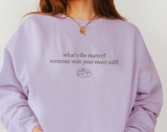 Sweet Roll Comfort Colors Sweatshirt, Unisex, Minimalist Design Videogame Shirt, Fantasy Lover, Gift for Gamers