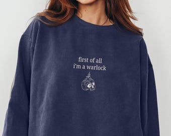 RPG Warlock Class Comfort Colors Sweatshirt, Tabletop RPG, I'm a Delight Meme Shirt, Unisex