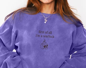 RPG Warlock Class Comfort Colors Sweatshirt, Tabletop RPG, I'm a Delight Meme Shirt, Unisex