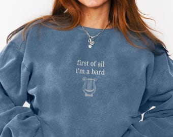 RPG Bard Class Comfort Colors Sweatshirt, Tabletop RPG, I'm a Delight Meme Shirt, Unisex