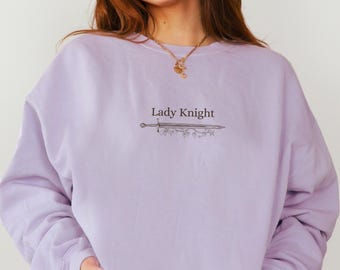 Moletom unissex Lady Knight Comfort Colors, presente para amantes da fantasia