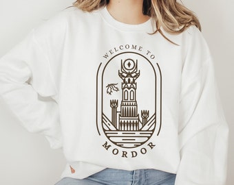 Mordor Sweatshirt, Fantasy Book Lover Gift, Hobbitcore, The Fellowship, Middle Earth, JRR Tolkien Unisex Crew Neck Sweatshirt