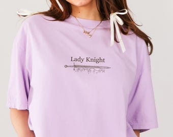 Lady Knight Comfort Colors Unisex Shirt, Fantasy Lover Gift