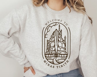 Minas Tirith Gondor Sweathirt, Fantasy Book Lover Gift, JRR Tolkien, The Fellowship, Middle Earth, Hobbitcore, Geek Gift, Unisex