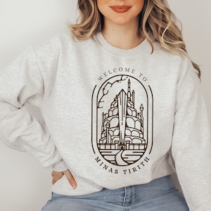 Minas Tirith Gondor Sweathirt, Fantasy Book Lover Gift, JRR Tolkien, The Fellowship, Middle Earth, Hobbitcore, Geek Gift, Unisex