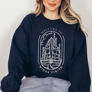 Minas Tirith Gondor Sweatshirt, Fantasy Book Lover Gift, JRR Tolkien, The Fellowship, Middle Earth, Hobbitcore, Geek Gift, Unisex